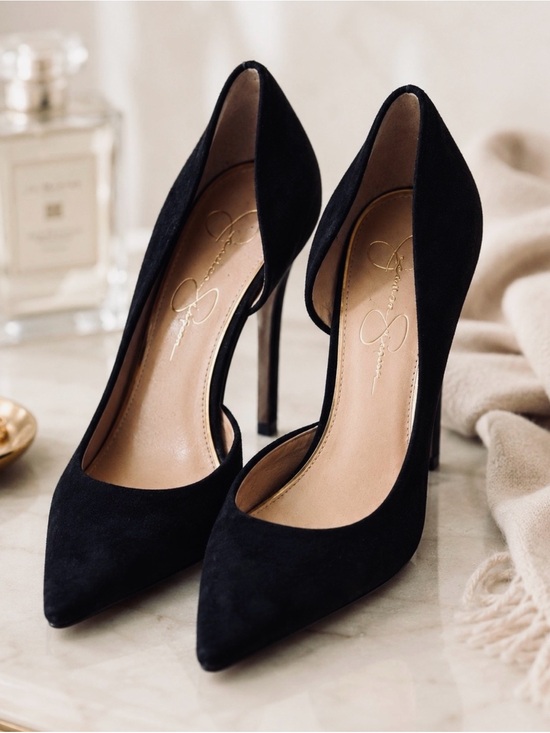 Jessica Simpson Shoes - Jessica Simpson Black Suede Pointed Toe Pumps Stiletto Heels Claudette 8.5